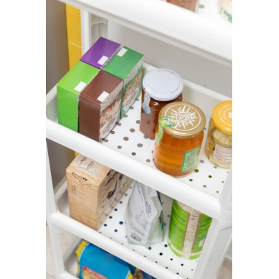 LINDA štvorposchodový regál, biely