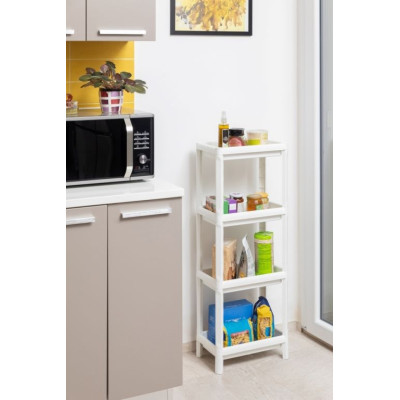 LINDA štvorposchodový regál, biely