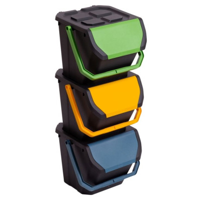 Sada 3 odpadkových košov FRIDA na triedený odpad 3 x 25 l