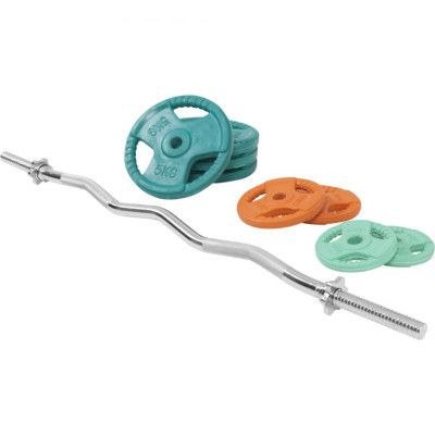 Gorilla Sports Set nakladacích tyčí + závažia, hviezdice, 35 kg