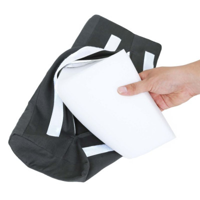 Hojdacia stolička s opierkou na nohy a vankúšom, tmavosivá