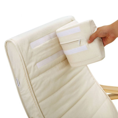 SONGMICS hojdacie kreslo s nastaviteľnou podnožkou, béžové