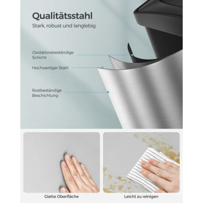 Triediaci odpadkový kôš nerez 3×15 l s pedálmi