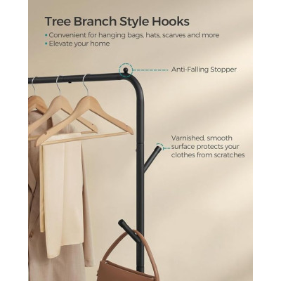 Odolný kovový vešiak na oblečenie s policou a kolieskami