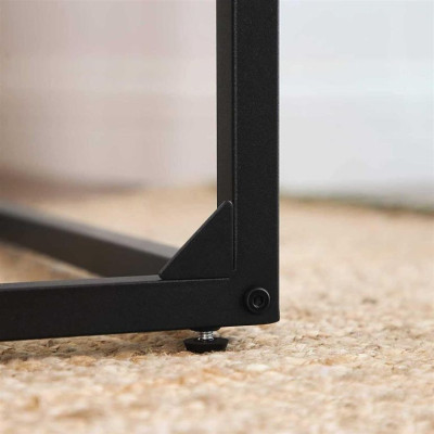 Odkladací stolík k pohovke, rustikálny hnedý/čierny