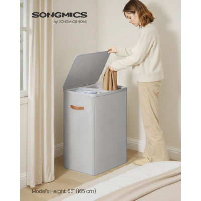 SONGMICS Kôš na bielizeň 170 l, 2 priehradky, s vekom