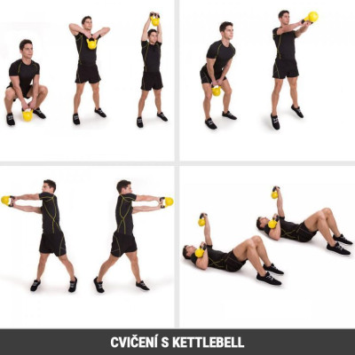 Gorilla Sports Kettlebell, nastaviteľná hmotnosť 8 - 16 kg