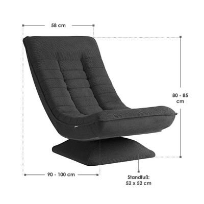 Relaxačné kreslo, šedé