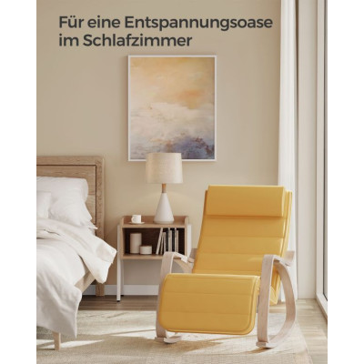 Hojdacia stolička s opierkou na nohy a vankúšom, žltá