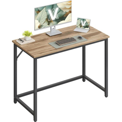 Pracovný stôl s kovovým rámom 100×50 cm, hnedý/čierny