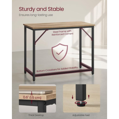 Pracovný stôl s kovovým rámom 100×50 cm, hnedý/čierny