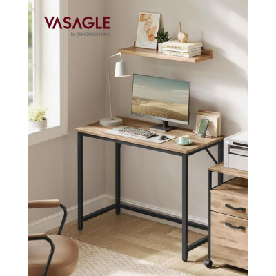 Pracovný stôl s kovovým rámom 100×50 cm, hnedý/čierny