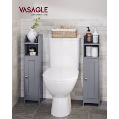 Úzka kúpeľňová skrinka 20x18x80 cm, sivá