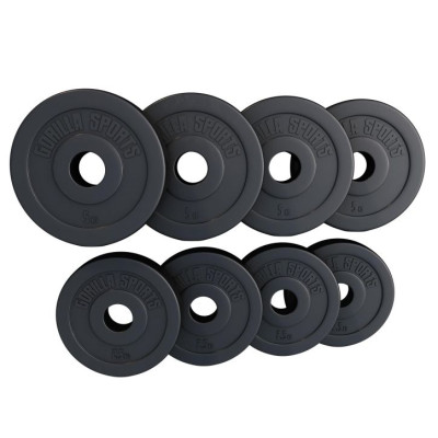 Gorilla Sports Sada záťažových dosiek 4 x 5 kg + 4 x 2,5 kg