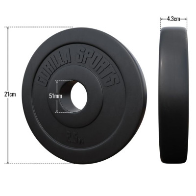 Gorilla Sports Sada záťažových dosiek 4 x 5 kg + 4 x 2,5 kg