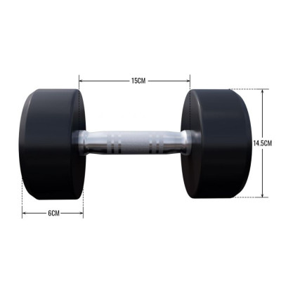 Gorilla Sports Guľaté jednoručné činky, gumové, 2 x 10 kg