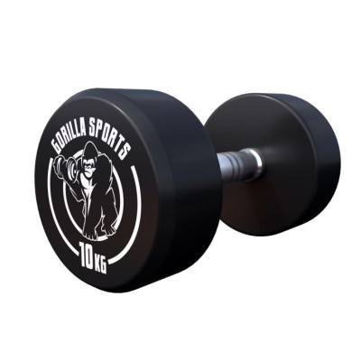 Gorilla Sports Guľaté jednoručné činky, gumové, 2 x 10 kg