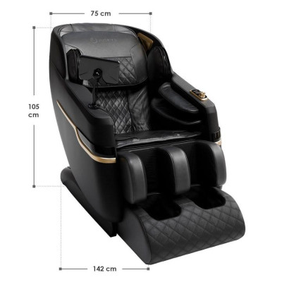 Relaxačné masážne kreslo s vyhrievaním a Bluetooth, čierne