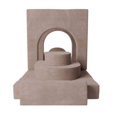 Modulárna detská pohovka s manšestrovým čalúnením, ružová