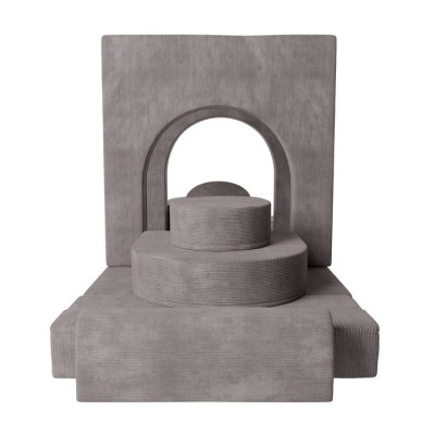 Modulárna detská pohovka s manšestrovým čalúnením, sivá