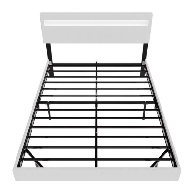 Plávajúca posteľ 140x200 cm, biela s LED čelom