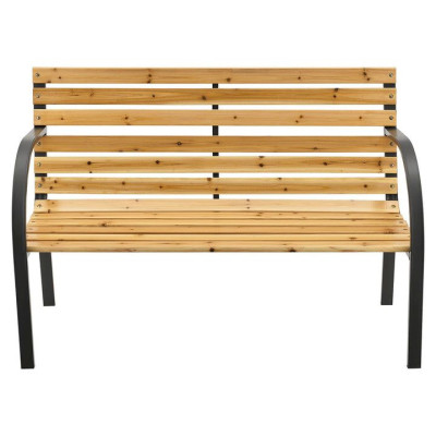Záhradná lavička 120 cm, drevo/oceľ, 2-miestna