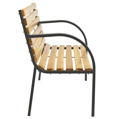 Záhradná lavička 120 cm, drevo/oceľ, 2-miestna