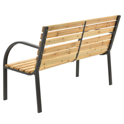 Záhradná lavička 120 cm, drevo/oceľ, 2-miestna
