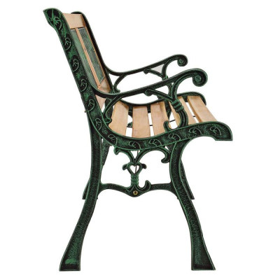 Záhradná lavička 122 cm, drevo a liatina