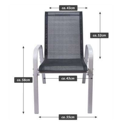 BARI stohovateľná záhradná stolička