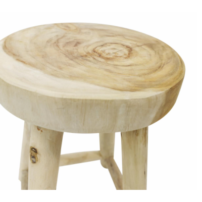 VAGOS okrúhla stolička z teakového dreva, 46 cm, prírodné