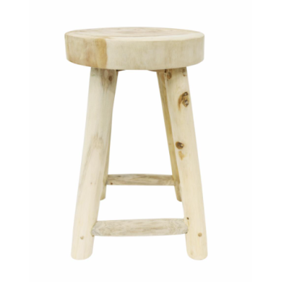 VAGOS okrúhla stolička z teakového dreva, 46 cm, prírodné