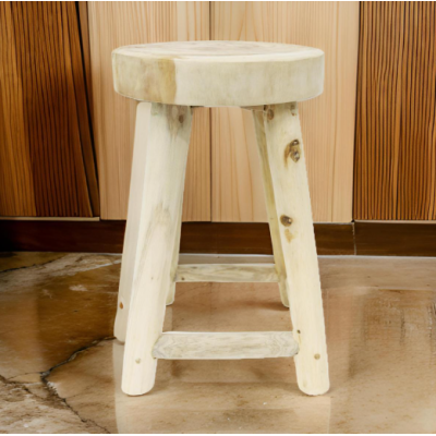 VAGOS okrúhla stolička z teakového dreva, 46 cm, prírodné