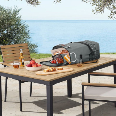 3v1 nákupný vozík s kolieskami,chladiacou taškou, 56 l,sivý