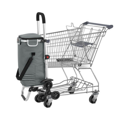 3v1 nákupný vozík s kolieskami,chladiacou taškou, 56 l,sivý