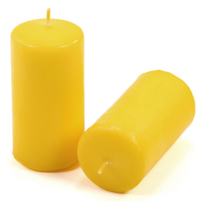Žltá parafínová sviečka 10 cm, 20 hodín, 16 kusov