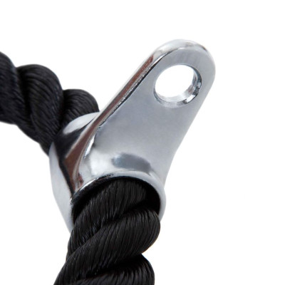 Tricepsové lano 68 cm, gumové koncovky, černé
