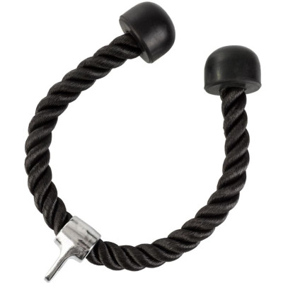 Tricepsové lano 68 cm, gumové koncovky, černé