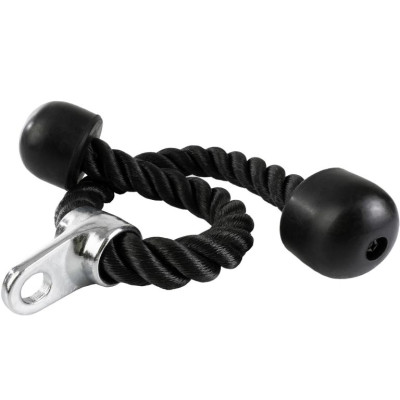 Tricepsové lano 68 cm, gumové koncovky, černé