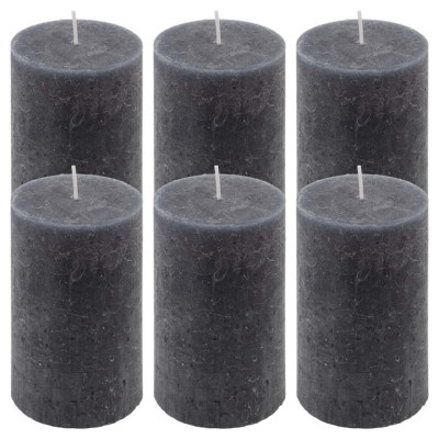 Antracitová parafínová sviečka, rustikálna, 11,5 cm, 40 hodí