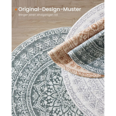 Okrúhly koberec Boho, antracitový, protišmykový, 160 cm