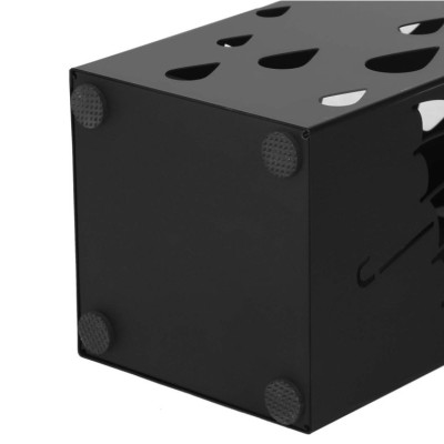 Kovový stojan na dáždniky, čierny, 15,5 x 15,5 x 49 cm