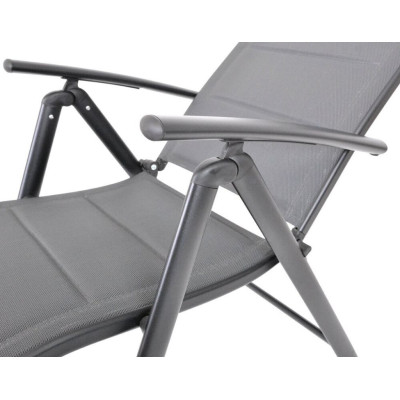 Záhradné polohovacie kreslo ZWC-235, skladacie, šedé, hliník