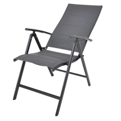 Záhradné polohovacie kreslo ZWC-235, skladacie, šedé, hliník