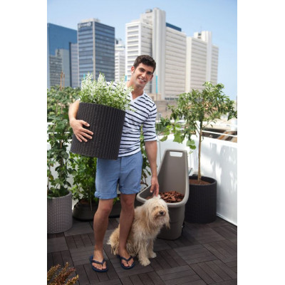 Kvetináč CYLINDER 3 v 1 - antracit