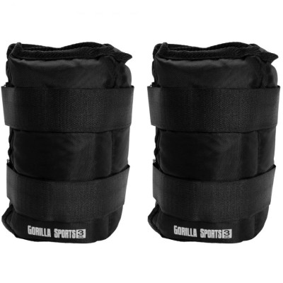 Gorilla Sports Záťažové manžety, čierne, 2 x 3 kg