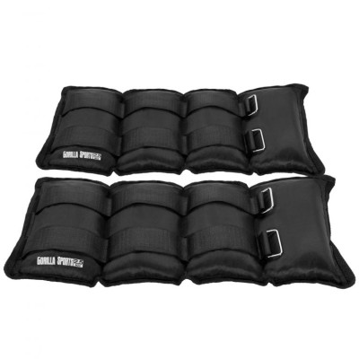 Gorilla Sports Záťažové manžety, čierne, 2 x 2,5 kg