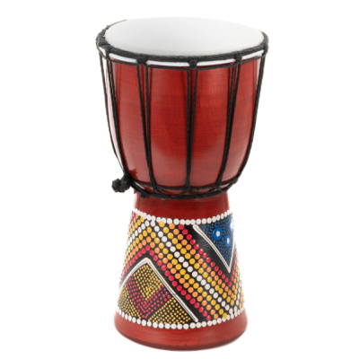 Detský bubon djembe 30 cm, mahagón, ručne maľovaný