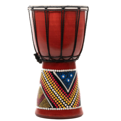 Detský bubon djembe 30 cm, mahagón, ručne maľovaný