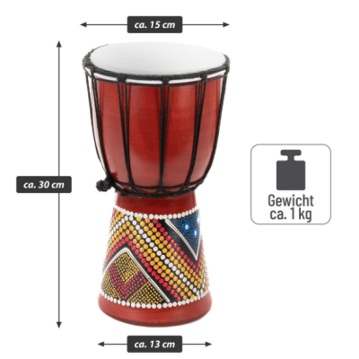 Detský bubon djembe 30 cm, mahagón, ručne maľovaný
